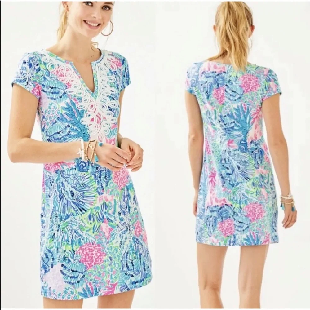 Lilly Pulitzer Brewster T-Shirt Dress SZ XS Sink Or Swim